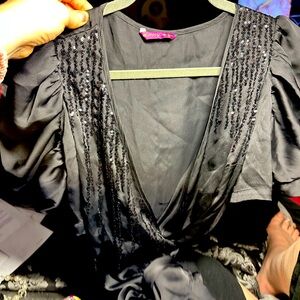 Sunny Leigh wrap around top in silk I think its a large